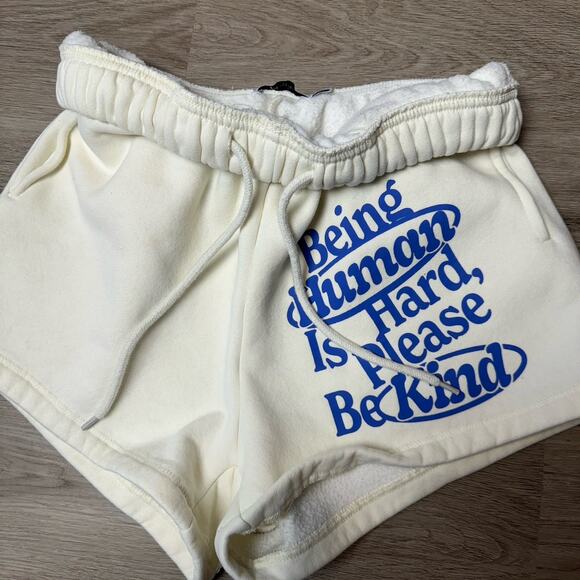 Mayfair Group “Being Human Is Hard” fleece sweat shorts Size XS Fleece Shorts - Picture 4 of 8